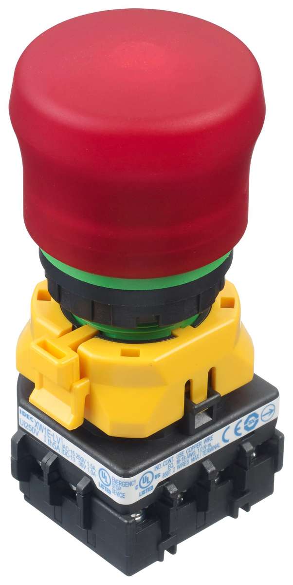 Idec (XW1E-LV4TG13Q4MFR) Emergency Stop Switch, 3PST-NC, SPST-NO, Push-Pull