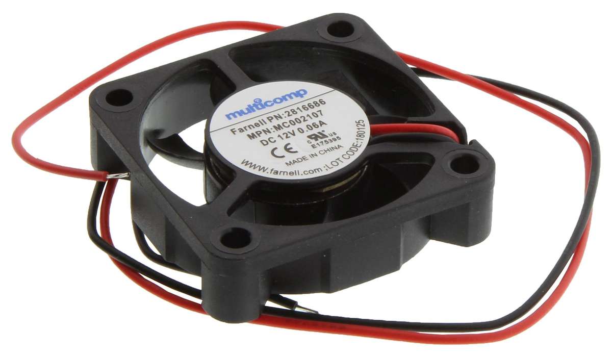 Multicomp Pro (MC002107) DC Axial Fan, 12 V, Square, 40 mm, 10.5 mm