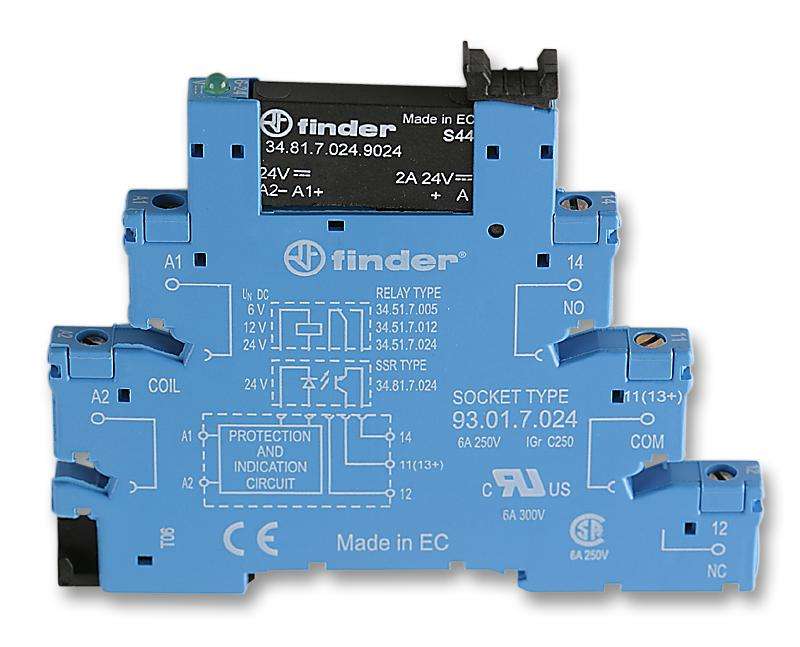 Finder (38.81.7.024.9024) General Purpose Relay, Interface, 24 VDC, 2 A