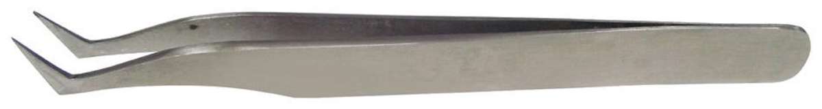 Duratool (1PK-110T-F) Tweezer, Sharp Hooked, Precision, Stainless Steel