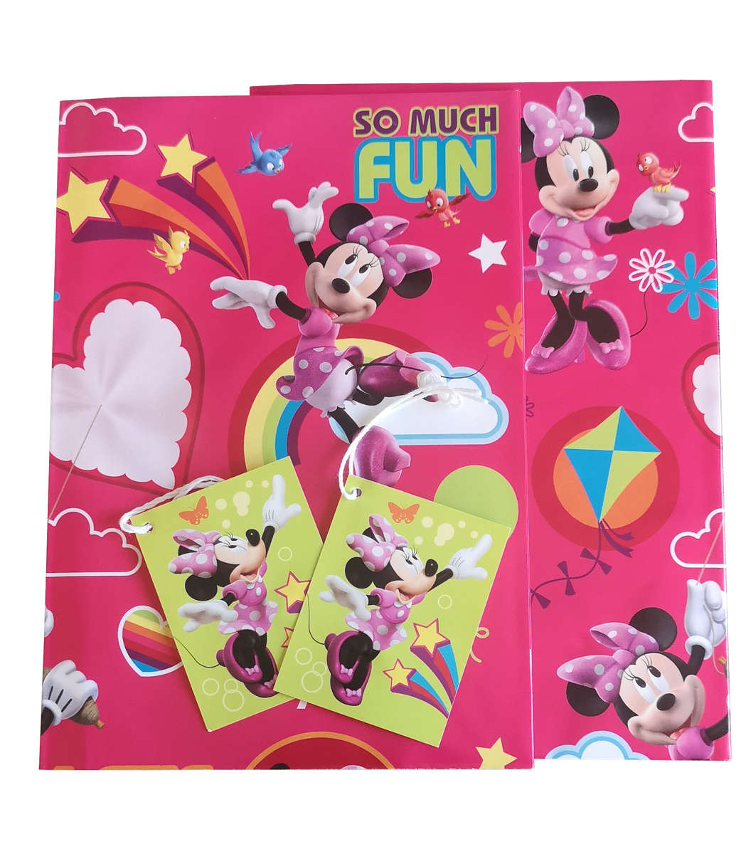 Disney Minnie Mouse Bow-Tique Gift Wrapping Paper Set 6 Sheets & 6 Gift Tags