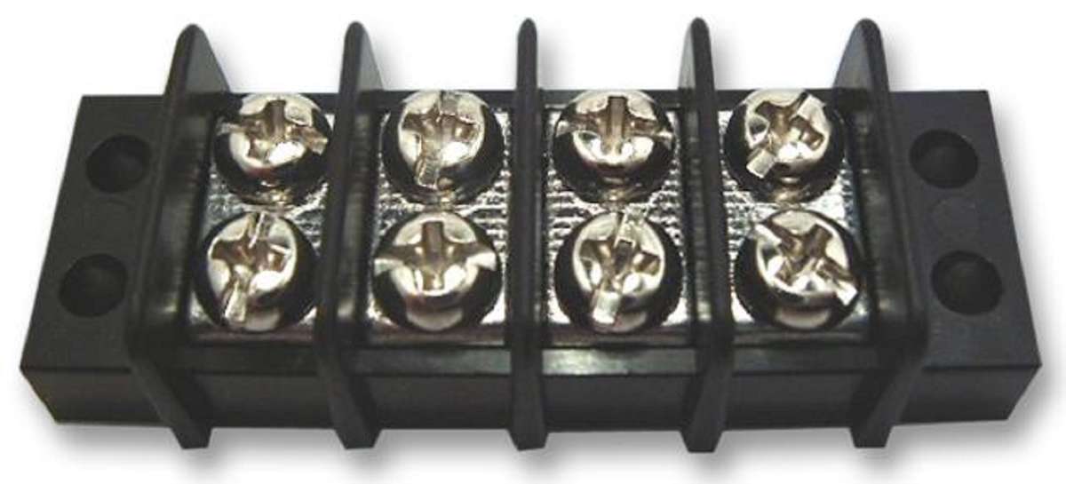 Multicomp Pro (T64 4WAY) Panel Mount Barrier Terminal Block, 2 Row, 4 Ways