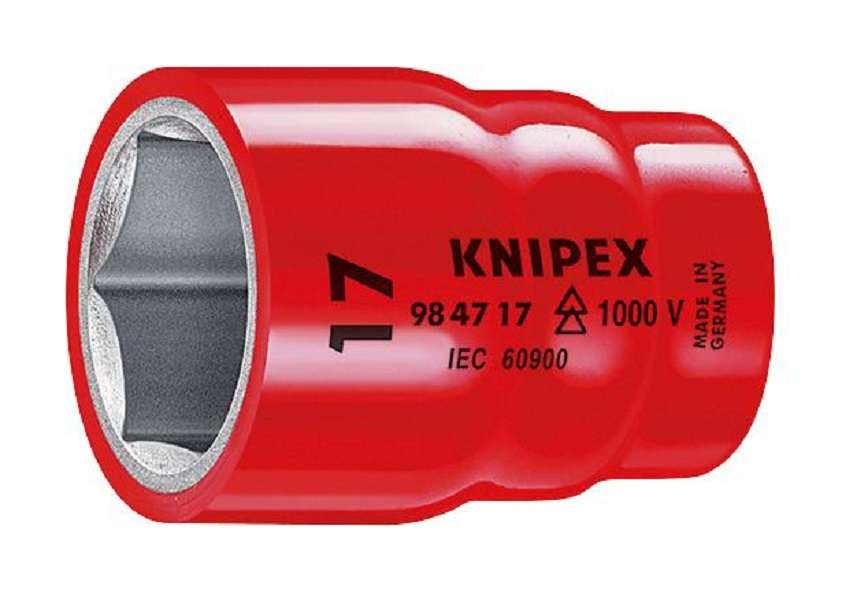 Knipex (98 47 17) Socket, Hexagon, 0.5" Drive, 17 x 55 mm