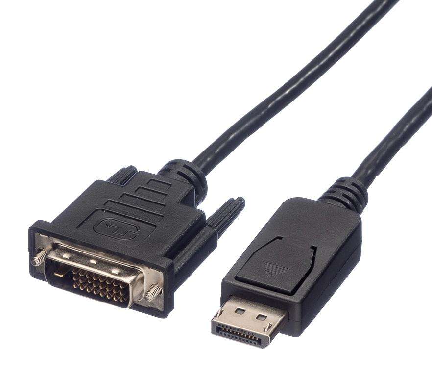Roline (11.04.5619) DisplayPort Plug, DVI-D (Dual Link) Plug, 1.5 m, Black