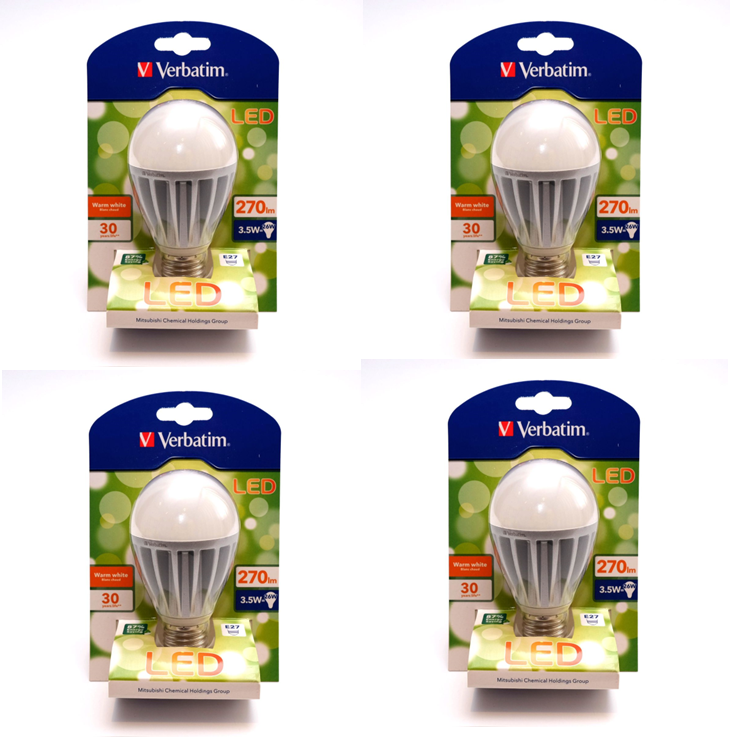 Verbatim (052126-204-Bx4) LED Warm White E27 270lm Light Bulbs