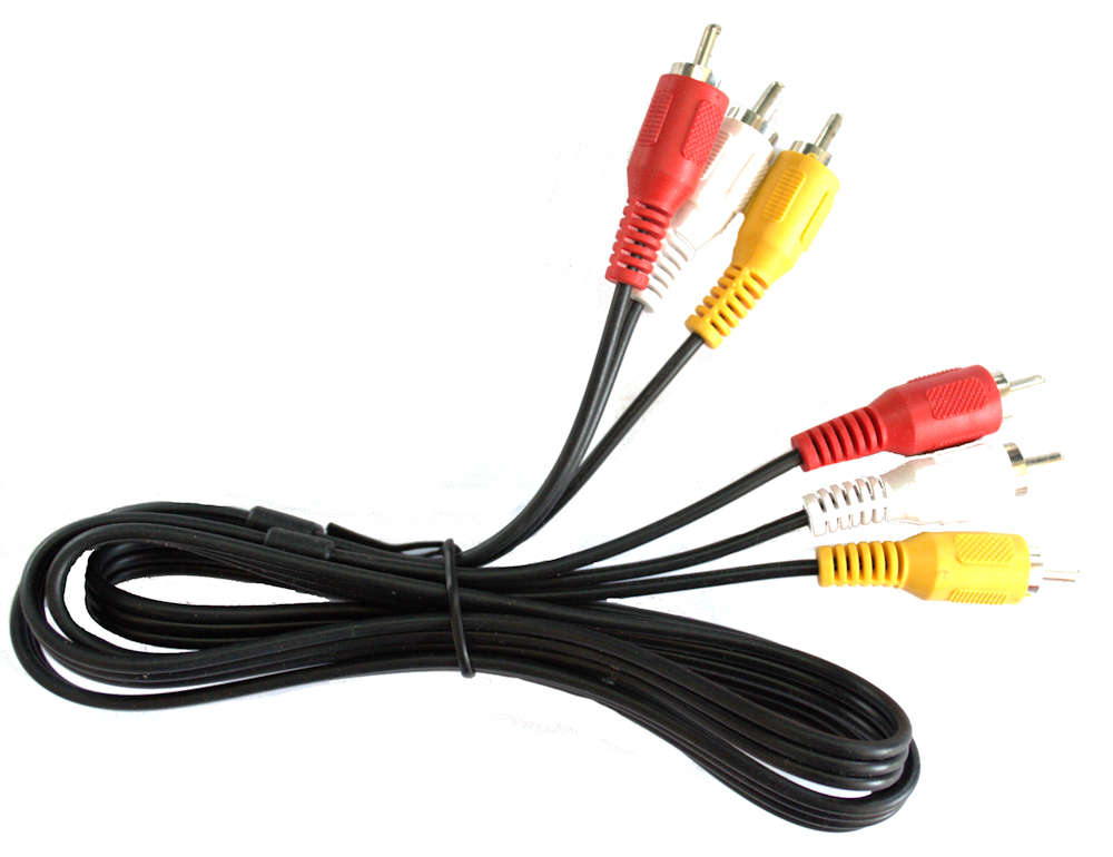 AV Cable 3x Phono (RCA) Plug to 3x Phono (RCA) Plug, 1.5 m, Black