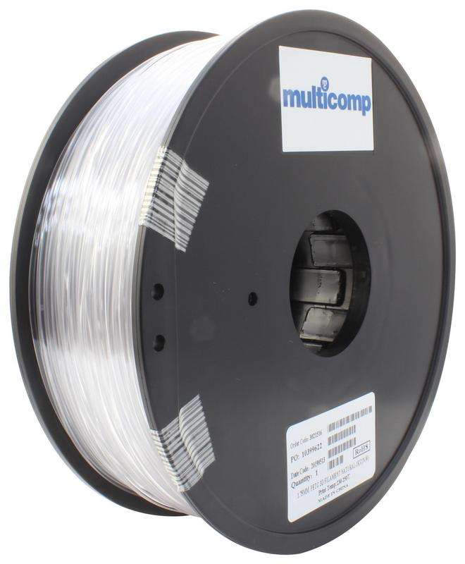 3D Printer Filament, PETG, 1.75 mm, Natural, 250 °C Melting Temp