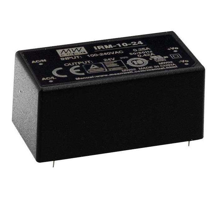Mean Well, AC/DC PCB Mount Power Supply (PSU),ITE,1 Output,10W,5V, IRM-10-5