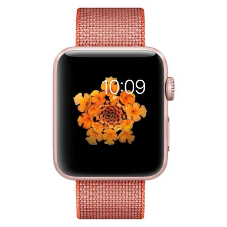 Apple Watch Series 2 - 42mm Rose Gold Aluminium Case with Orange Anthracite Woven Nylon Band