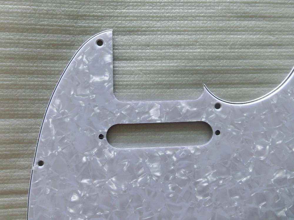 White Pearloid 3ply Standard Tele Style Pickguard