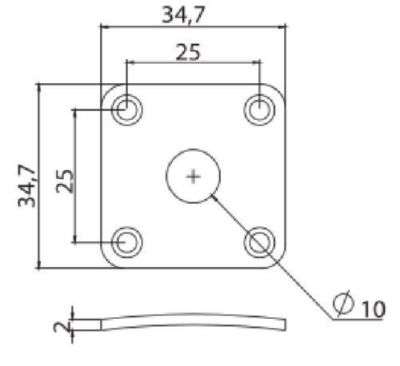 Curved Metal Square Guitar Jack Plate