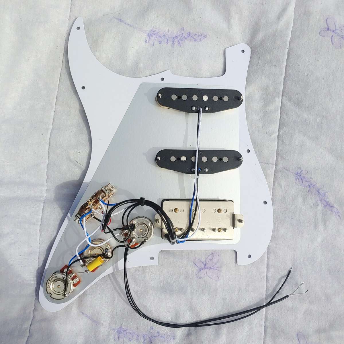 HSS Prewired Pickguard Loaded  with Alnico 5 Pickups and Auto Coil Split- Brown Tortoise