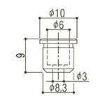 Gold Guitar Back String Ferrules Set of 6