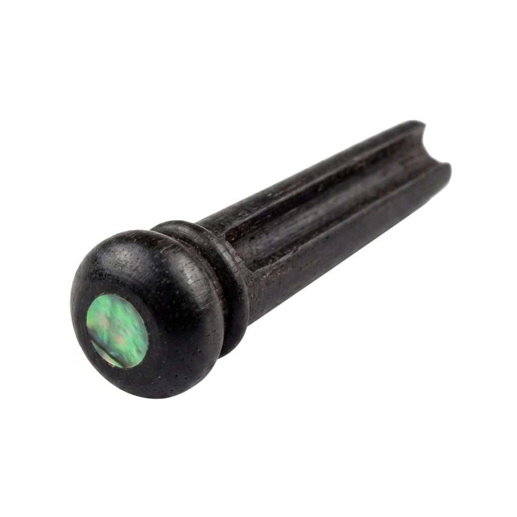 Ebony Wood Bridge Pin with 3mm Abalone Shell Dot for Acoustic Guitars (Single)