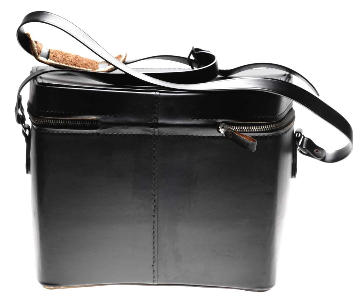 Black vintage hard camera shoulder case with neck strap - Camera Case Bags