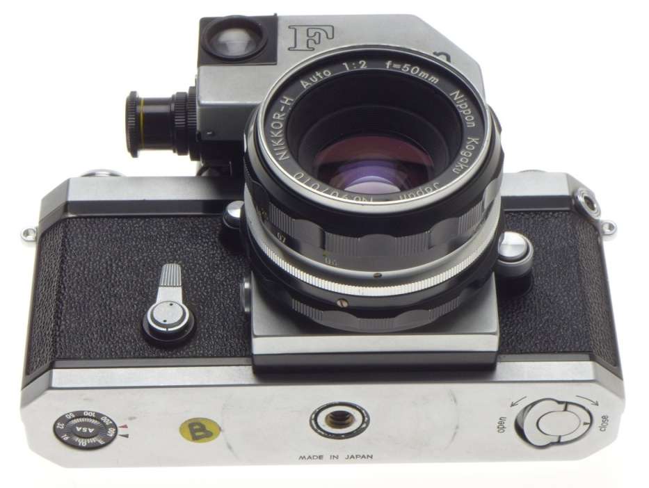 Chrome nikon f 35mm film slr camera photomic meter nikkor-h 1:2 f=50mm kogaku lens - Nikon