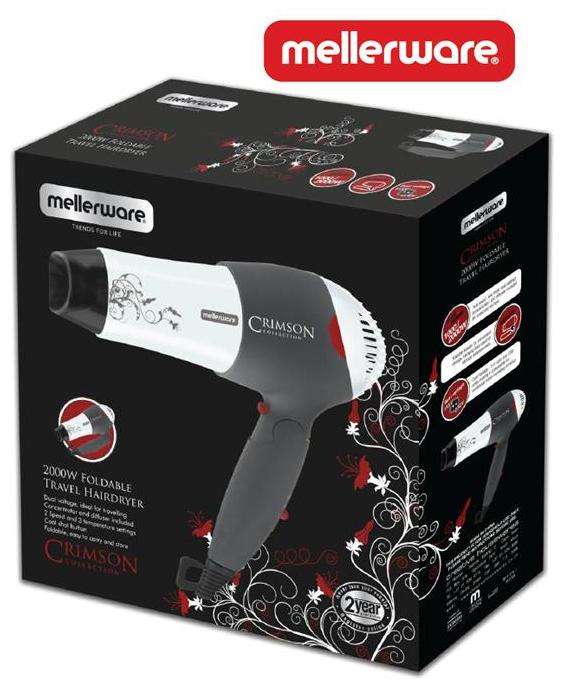 Mellerware 2000W Foldable Travel Hairdryer(20155) - CHW