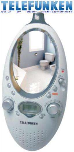 TELEFUNKEN AM/FM SHOWER RADIO WITH MIRROR (TBSR-383) - NW Electronics