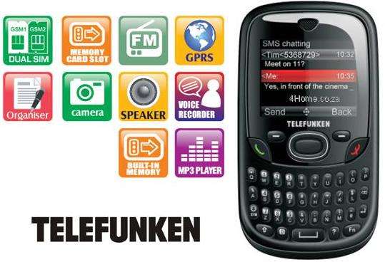 Telefunken QWERTY KEYBOARD DUAL SIM WITH JAVA PHONE Black (TCP-014B) - NW-HT