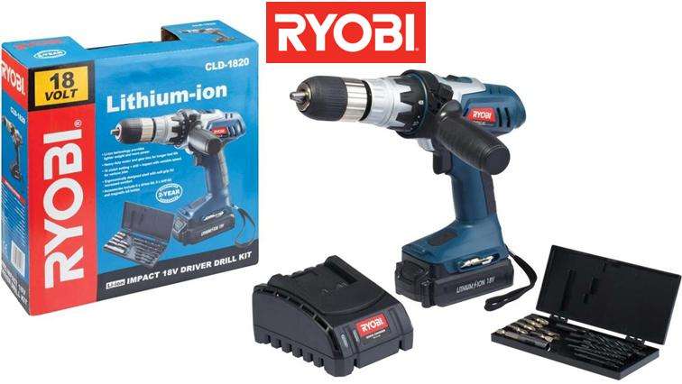 Ryobi Cordless 18V Lithium-ion Driver Drill With Impact (CLD-1820) - Ryobi
