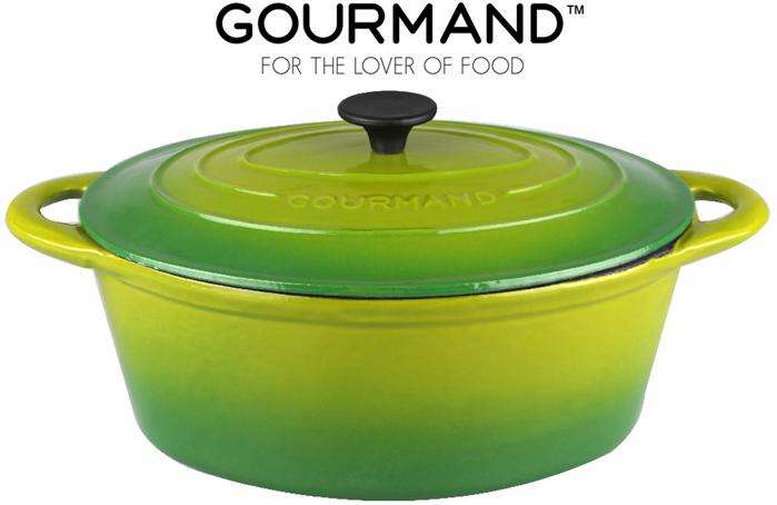 Gourmand 7L Cast Iron Casserole Pot - Green (SR170BGR) - NW