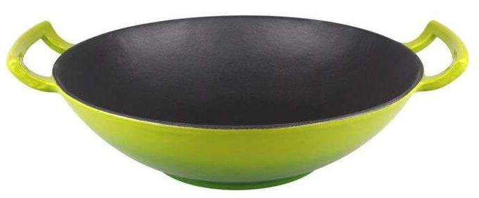 Gourmand Round Cast Iron Wok - Green (SR060GR) - NW Kitchenware