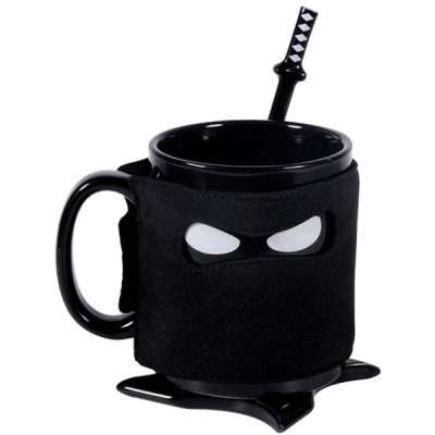Ninja Mug (With Cover, Spoon & Coaster) - Thumbs Up 2169