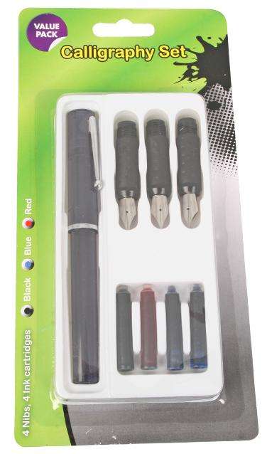 Pen Caligraphy Set 8 Piece 3Colours-Ink (071-003043) - CLC