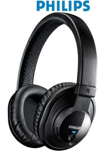 Philips Wireless Bluetooth Headphones 40mm Drivers/Semi-Closed Back Over-Ear Flat Folding (SHB7150)