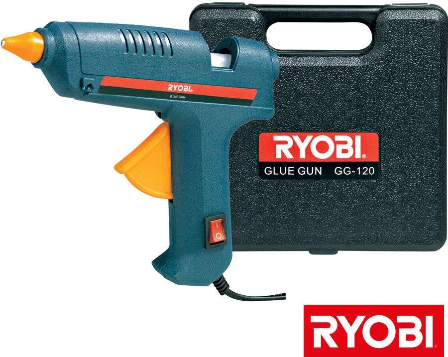 Ryobi 80W Glue Gun in Carry Case With 6 Glue Sticks (GG-120) - Ryobi