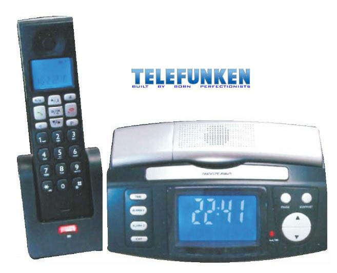 Telefunken DUAL DECT PHONES WITH CLOCK FUNCTION (TCH-707) - NW-HT