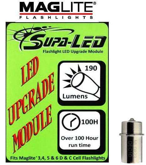 Maglite Supa-LED Upgrade 190L Module 3,4,5,6 D-Cell Torches (ML0823) - CDG