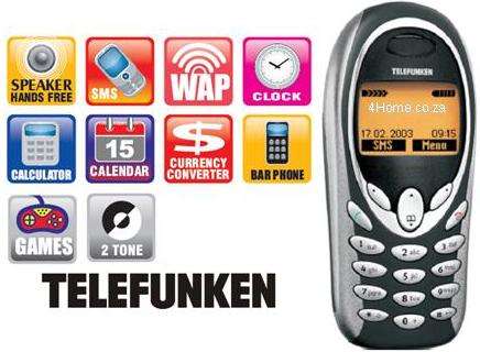 TELEFUNKEN CELLULAR PHONE-Black (TCP-001B)