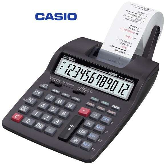 Casio Calculator with 2 Colour Printing (HR-100TM-BK) - Casio