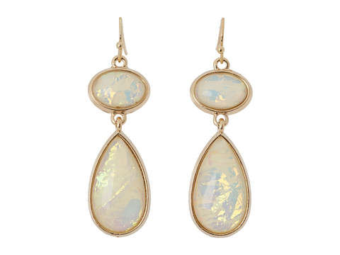 Leslie Danzis - Cabachon Dangle Earring (White) - Jewelry