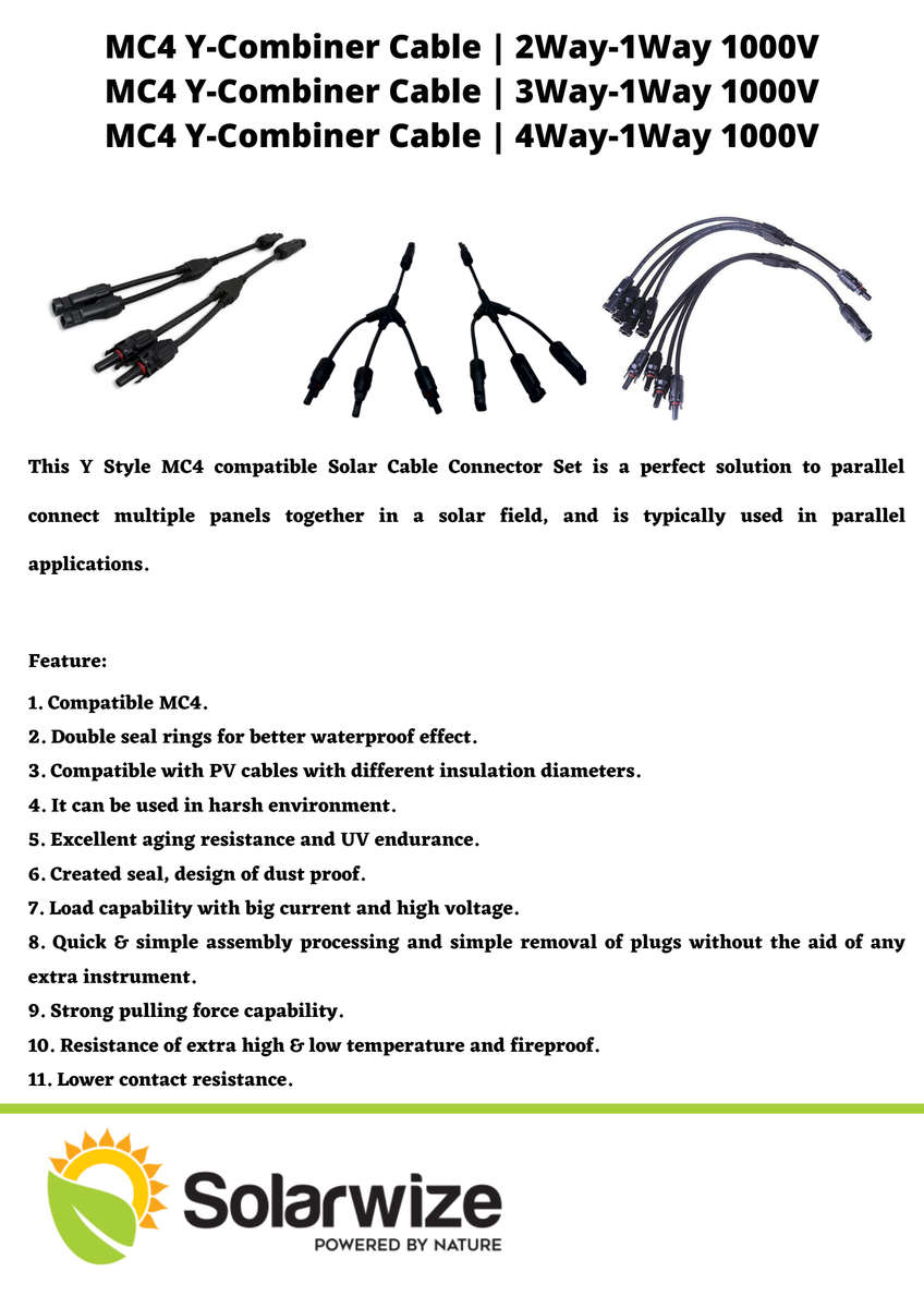 CL0378 MC4 - 3Y Solar Panel Branch Connector