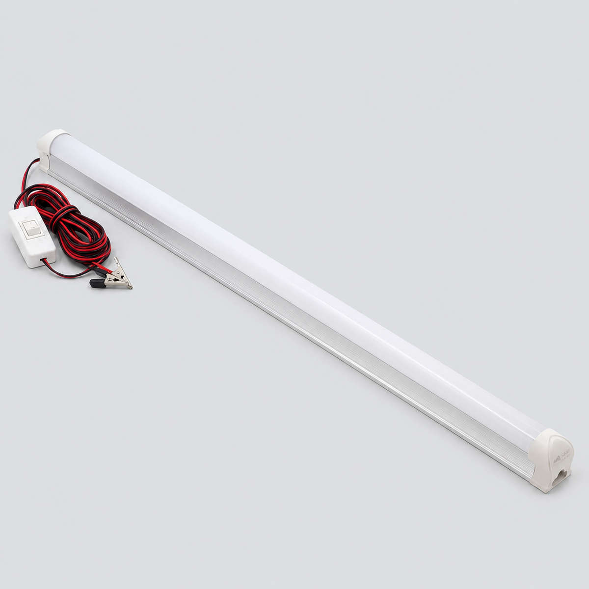 LA015G GPower - LED Aluminium Strip light  Clear 12Volt  30cm  Switched. wth Croc clips