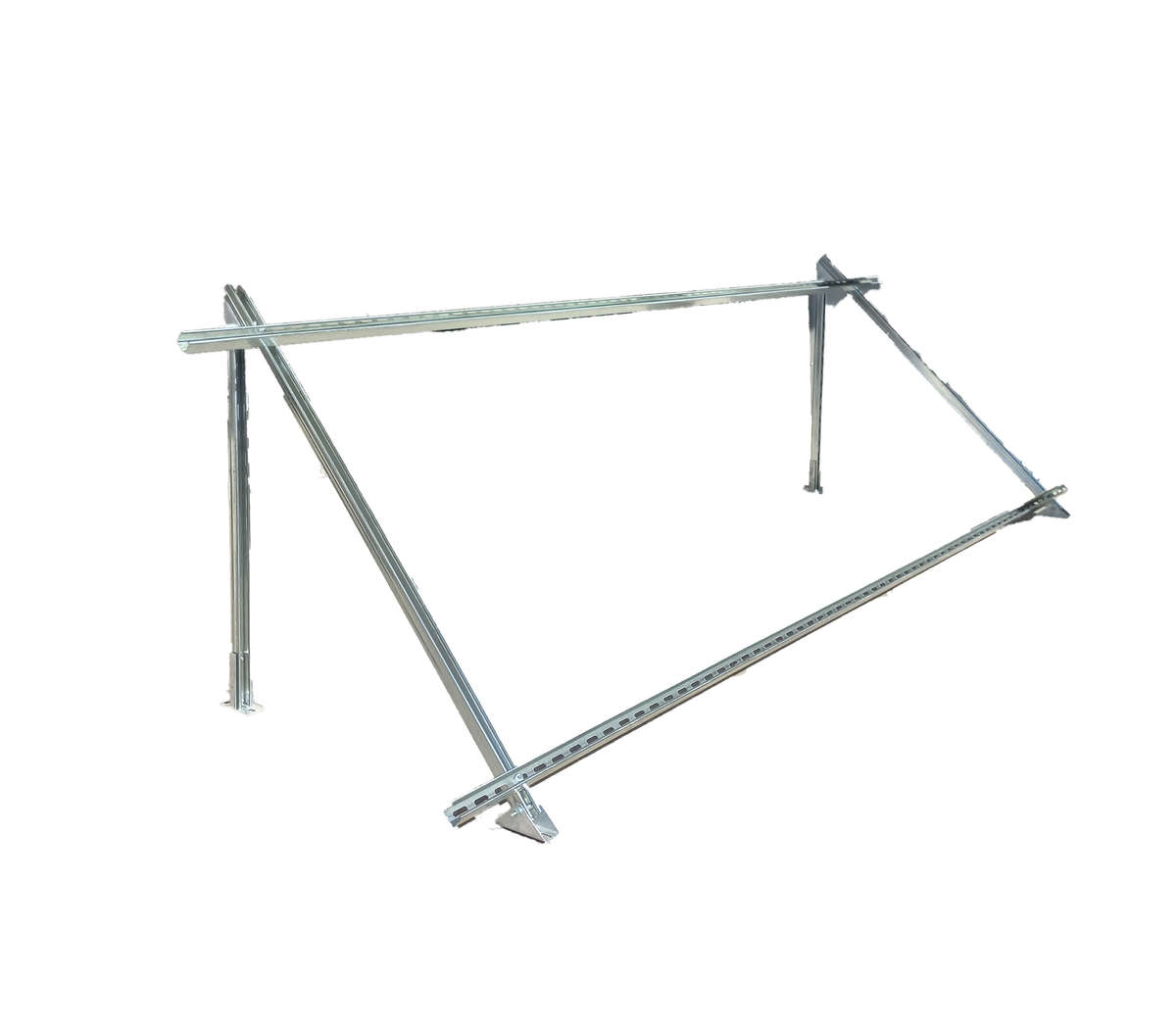 SN029C - PV Mounting Frame - Flat Roof  3 Panels  galvanised with Rails