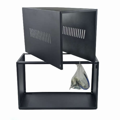 BZ210 - Battery Enclosure on wheels for 1x100Ah Battery.  Metal. Black