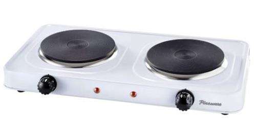 Pineware Double Hotplate Solid Retail Box 1 year