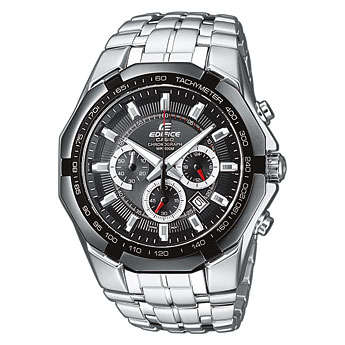 CASIO EF-540D-1AV EDIFICE chronograph large ALu SS bracelet black IP
