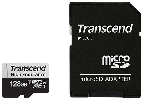 Transcend - 128GB 350V microSDXC Memory Card with SD Adapter
