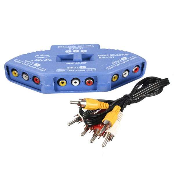 3 IN 1 Audio Video AV Selector Switch Box AV Multi Input Output Console