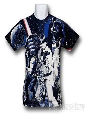 Star Wars All Over Print Glowing Movie Poster T-Shirt