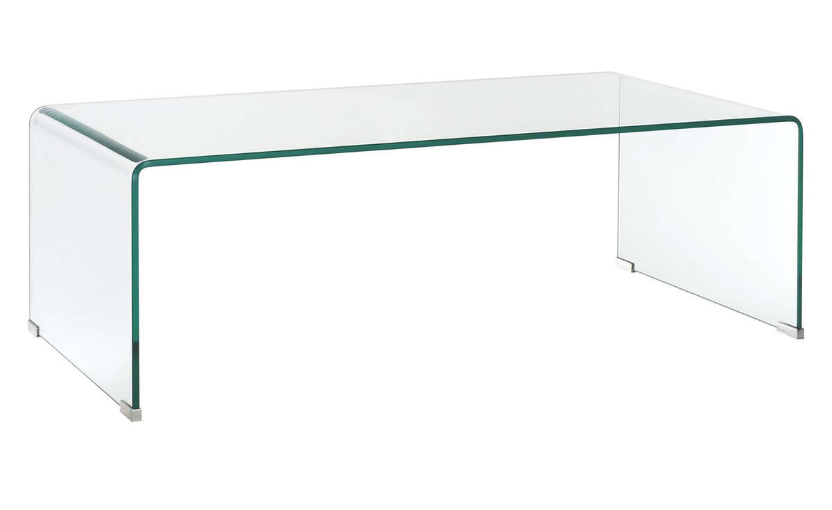 Ghost Glass Coffee Table - Black | Clear One coffee table Shiny transparent glass Tempered glass