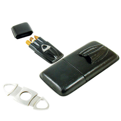 Cigar Case & Cutter Set - Robusto 3 - 81311