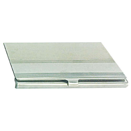 Business Card Holder - Chrome Linear Engraving Panel - 102039