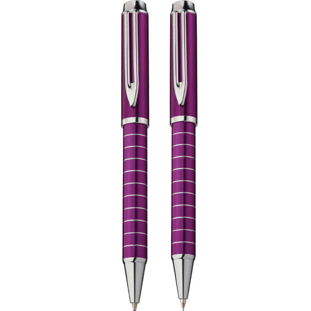 Chic metal pen set - purple (12726)