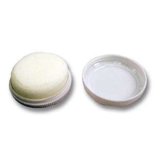 White shoe shine sponge in white case