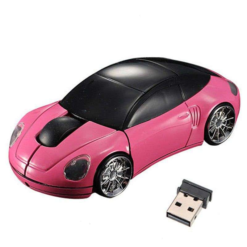 USB 2.4G 1600dpi 3D Optical Wireless Car-Shaped Mouse Royal Blue